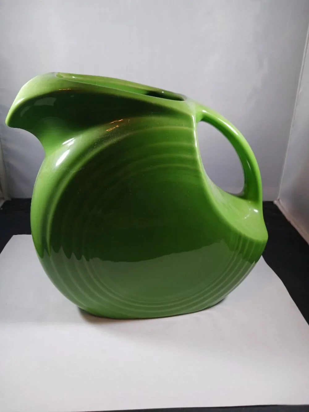 Fiestaware Green Disc Large Pitcher Homer Laughlin